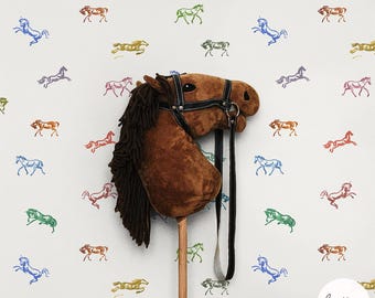 Horse Pattern Removable Wallpaper – Kids Bedroom Wall Art
