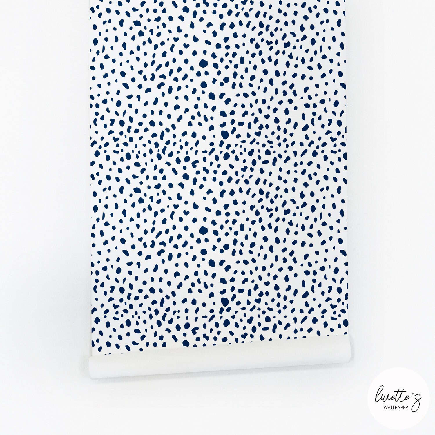 Navy Blue Dalmatian Removable Wallpaper Kids Bedroom Animal Etsy Canada