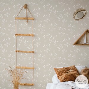 Wildflower removable wallpaper in boho interior design kids bedroom