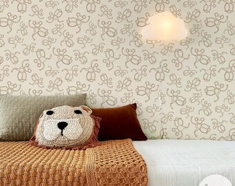 Neutral Wallpaper For Kids Funky Design Wallpaper Monkey Wallpaper Animal Print Wall Design For Kids Bedroom