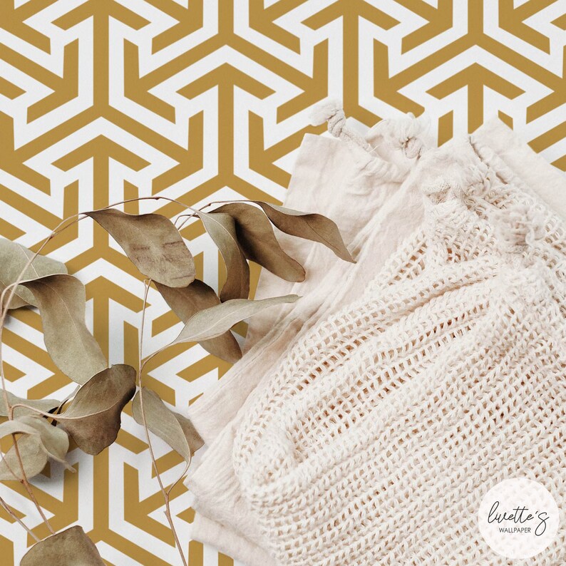 Retro design removable wallpaper in orche