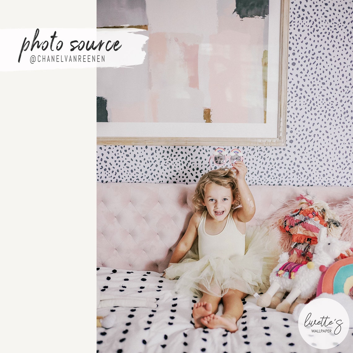 Grey Dalmatian Removable Wallpaper Girls Bedroom Animal Etsy