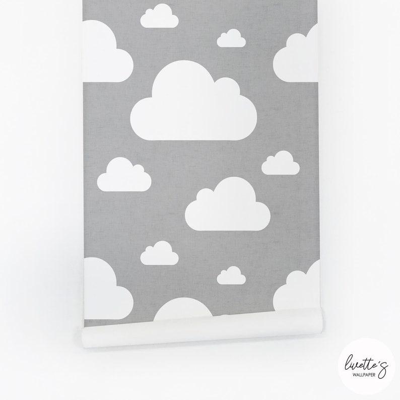 Grey cloud removable wallpaper panel