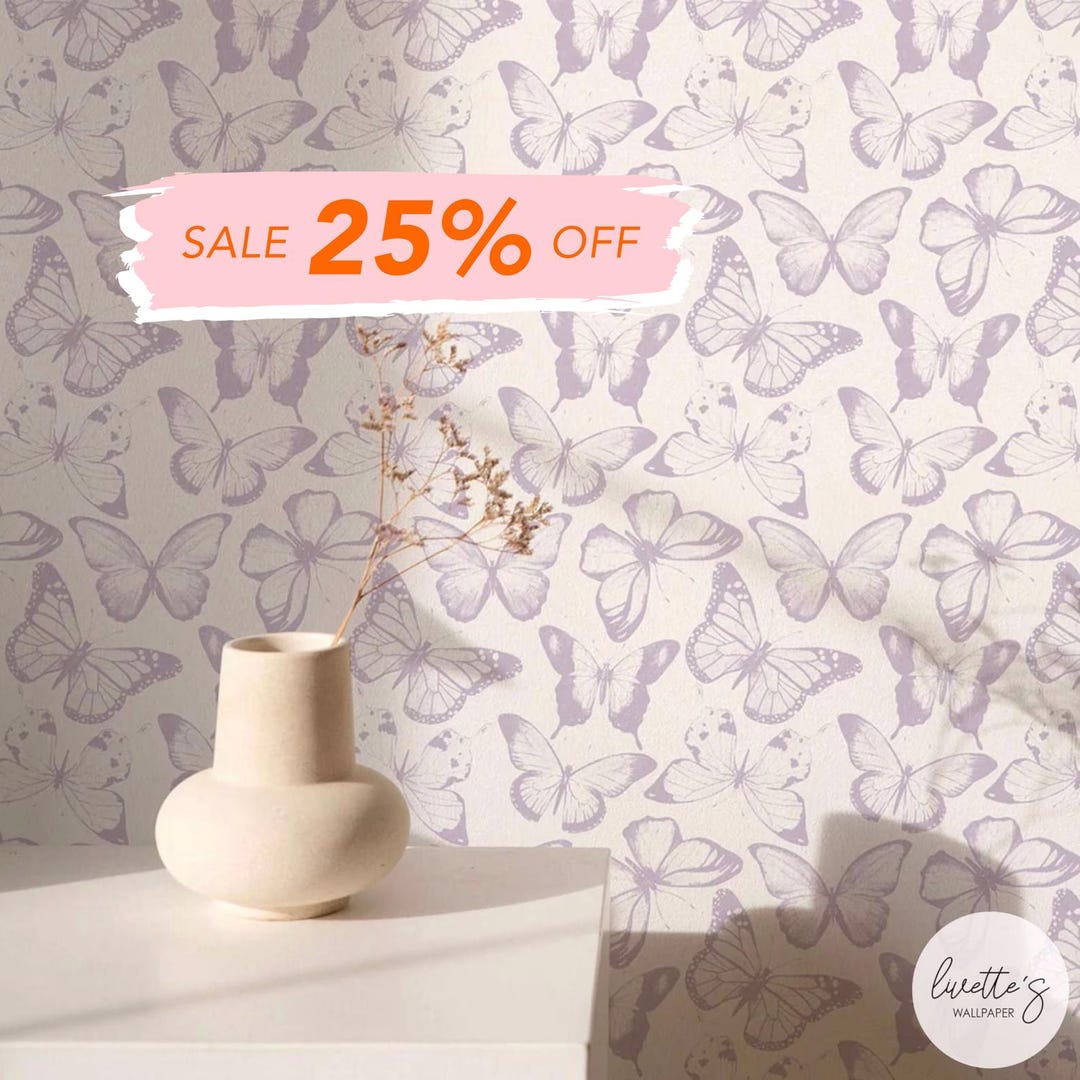 Cute Wallpaper for Girls Peel and Stick Fabric Wallpaper Tiny Purple ...