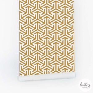 Panel of the retro print removable wallpaper in orche