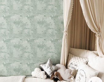 Underwater Whale Design Wallpaper: Kids Room Wall Art, Removable Peel & Stick