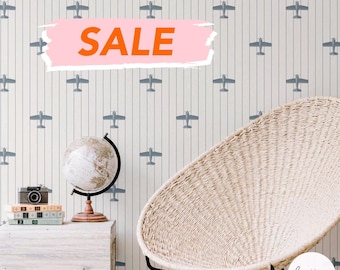 Cute Blue Wallpaper Peel And Stick Fabric Wallpaper Removable Temporary Wallpaper For Kids Self Adhesive Airplane Wallpaper For Walls