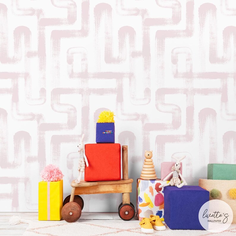 cute kids wallpaper pink accent wallpaper peel & stick modern decals