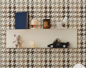 Brown Houndstooth Wallpaper: Retro Boys Room Wall Covering