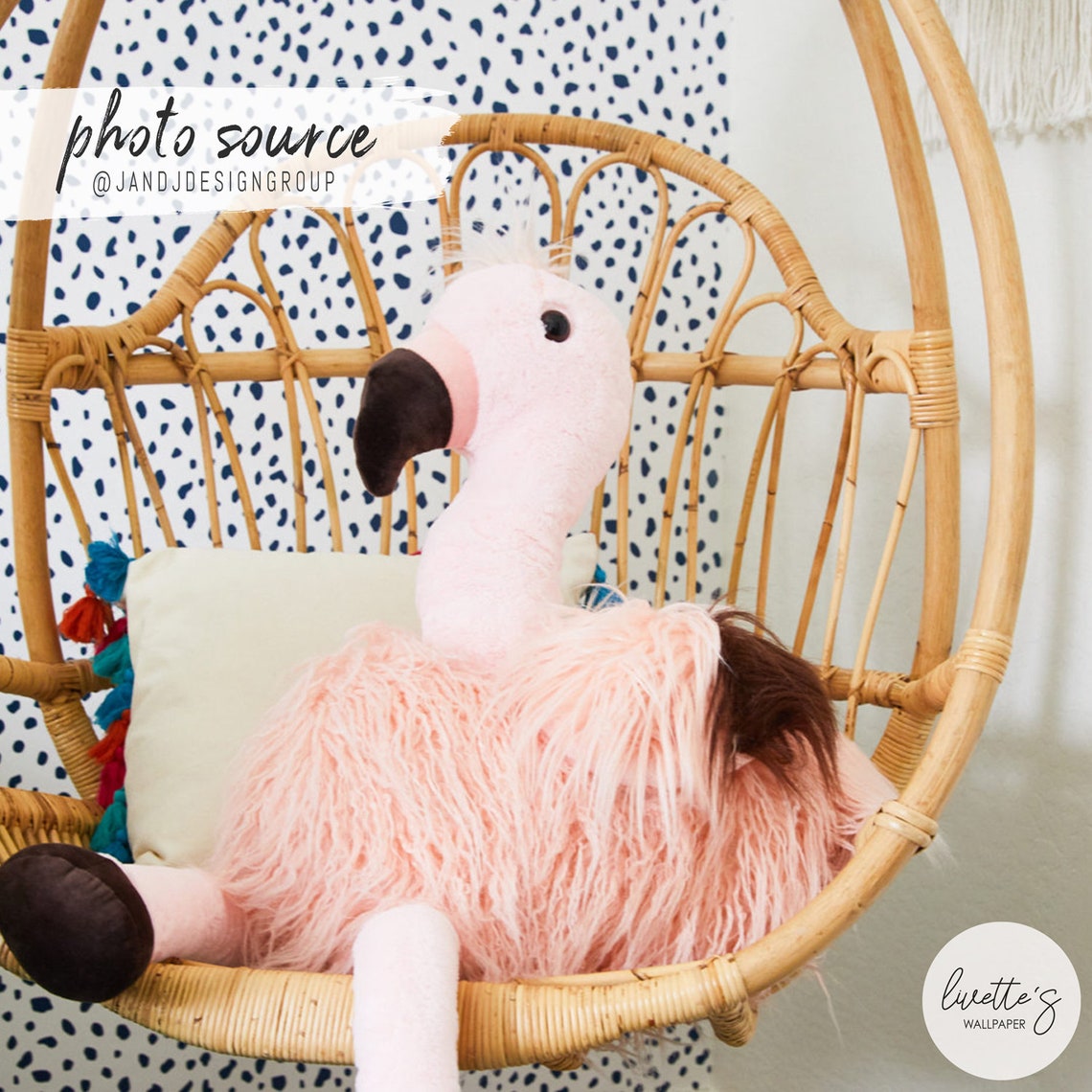 Navy Blue Dalmatian Removable Wallpaper Kids Bedroom Animal Etsy Canada