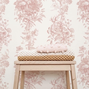 Floral Nursery Wallpaper Baby Pink Wallpaper Cute Pastel Pink Wallpaper Vintage Floral Peel And Stick Wallpaper Cute Flower Wallpaper