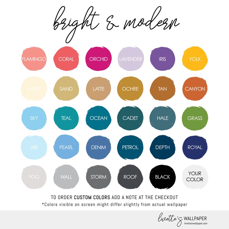 Bright and modern wallpaper color palette