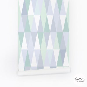 Peel And Stick Wallpaper Pastel Color Kids Room Removable Wallpaper Green Purple Geometric Pattern Self Adhesive Wall Paper Accent Wallpaper