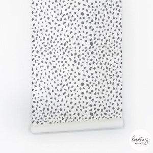 Grey Dalmatian Removable Wallpaper, Girls Bedroom Animal Print, Nursery Wall Decal, Baby Girl Room Decor