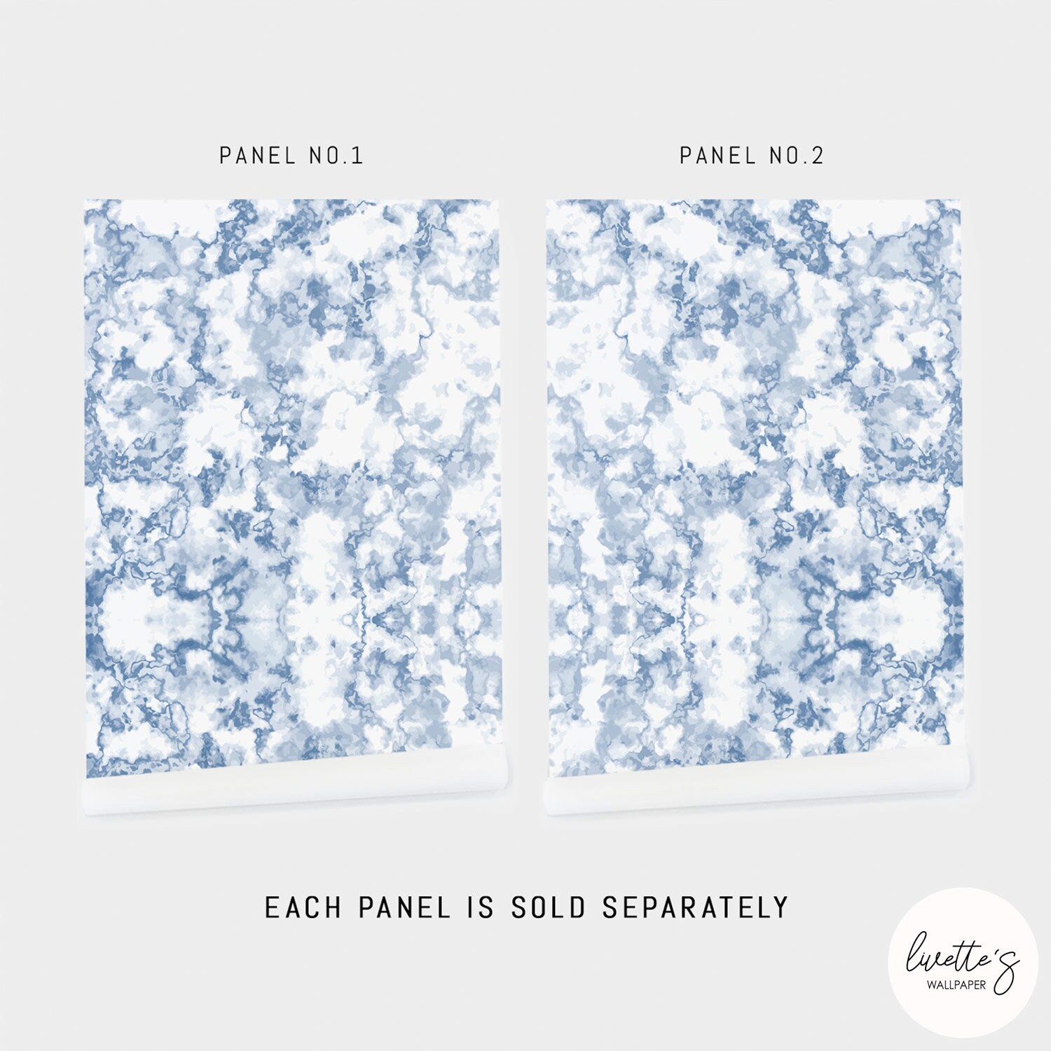 Blue Marble Removable Wallpaper Watercolor Nursery Print Etsy