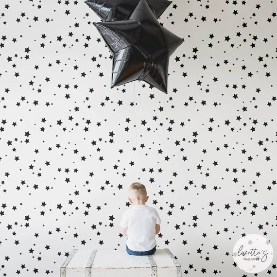 Baby Nursery Star Wall Print Wallpaper Peel and Stick Wall - Etsy