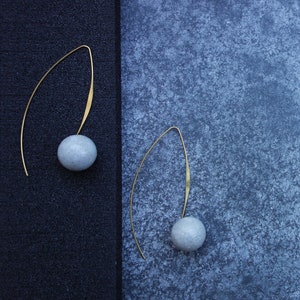 RAW PENDANT CONCRETE ball earrings. A perfect Christmas architect or engineer gift, made in Italy, available in black or gray cement. image 1