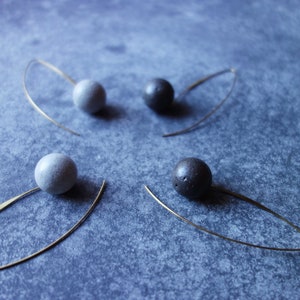 RAW PENDANT CONCRETE ball earrings. A perfect Christmas architect or engineer gift, made in Italy, available in black or gray cement. image 9