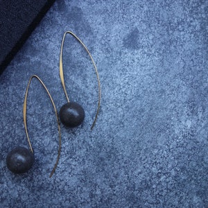 RAW PENDANT CONCRETE ball earrings. A perfect Christmas architect or engineer gift, made in Italy, available in black or gray cement. image 4