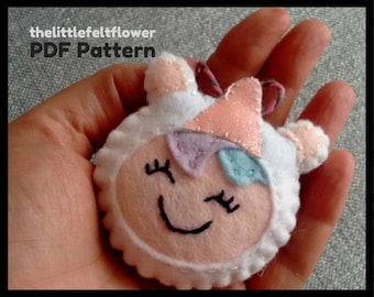 Girl Unicorn Felt Pattern, Unicorn Pattern Sewing,Unicorn Sewing Pattern PDF,Felt Pattern PDF,Christmas sewing pattern PDF