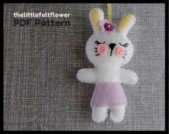 Felt Easter Bunny pattern-Felt Bunny Pattern - Easter Sewing Pattern Tutorial-Felt PDF Pattern-Decor-Felt Patterns-DIY Gift-Easter Ornament