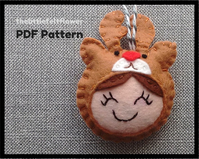 Reindeer Felt Pattern, Reindeer Pattern Sewing,Reindeer Sewing Pattern PDF,Felt Pattern PDF,Christmas sewing pattern PDF image 2