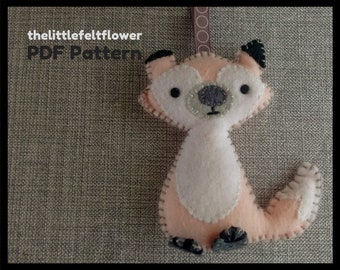 Felt Pattern-Felt-Woodland Fox- Sewing Pattern Tutorial-Felt PDF Pattern-Decor-Felt Patterns-DIY Gift-Felt Fox Ornament