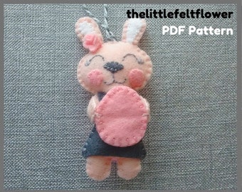 Felt Easter Bunny pattern-Felt Bunny Pattern - Easter Sewing Pattern Tutorial-Felt PDF Pattern-Decor-Felt Patterns-DIY Gift-Easter Ornament