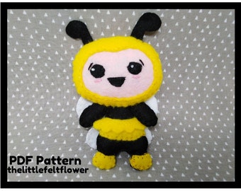 Felt Bee Pattern, Bee Pattern, Felt PDF pattern, Bee, Felt pattern, Felt PDF pattern, Bumblebee