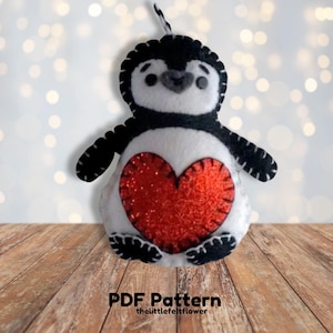 Penguin Felt Christmas Ornament Pattern-Penguin Felt Pattern-Penguin Felt Christmas Decoration Pattern
