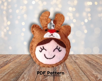 Reindeer Felt Ornament Sewing Pattern (PDF)