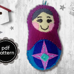 Russian Doll Pattern-Babushka Felt Pattern-Felt Christmas Ornament Pattern-Matryoshka Felt PDF Pattern-Felt Patterns-Felt Ornament Pattern 画像 2