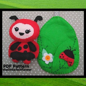 Felt Ladybird Pattern, Felt Ladybug Pattern, Felt PDF pattern, Ladybug, Felt pattern, Felt PDF pattern, Ladybird image 1