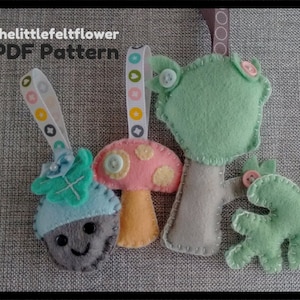 Felt Pattern-Felt-Woodland Tree-Acorn-Toadstool-Acorn Leaf Decor-Sewing Pattern Tutorial-Felt PDF Pattern-DIY Gift-Felt Woodland image 1