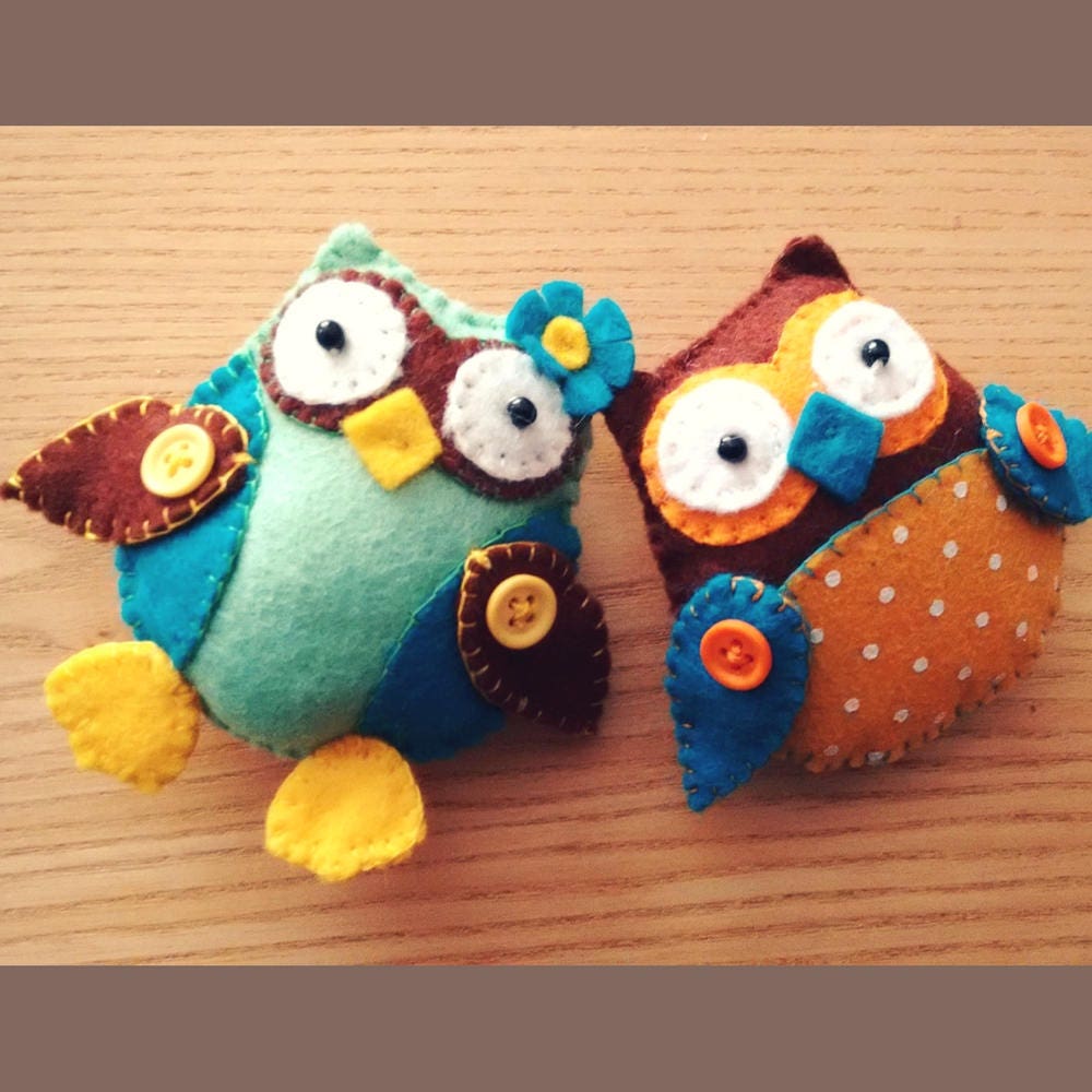 Felt Pattern-felt Owls-owl Sewing Pattern-decor-felt PDF Pattern-owl