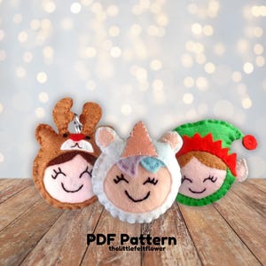 Felt Christmas Ornament Pattern, Felt Christmas Decoration Pattern, Felt Ornament PDF, Pattern Sewing, Sewing Pattern PDF,Felt Pattern PDF,