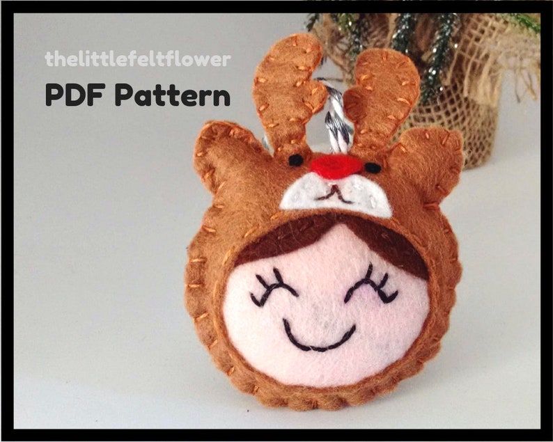 Reindeer Felt Pattern, Reindeer Pattern Sewing,Reindeer Sewing Pattern PDF,Felt Pattern PDF,Christmas sewing pattern PDF image 1