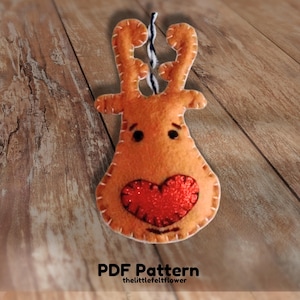 Reindeer Felt Christmas Ornament Pattern-Reindeer Felt Pattern-Penguin Felt Christmas Decoration Pattern