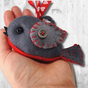 Robin Felt Christmas Ornament Pattern-Robin Felt Pattern-Robin Felt Christmas Decoration Pattern