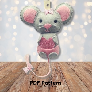 Felt Mouse Pattern , Sewing Pattern Tutorial, Felt PDF Pattern