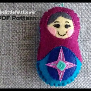 Russian Doll Pattern-Babushka Felt Pattern-Felt Christmas Ornament Pattern-Matryoshka Felt PDF Pattern-Felt Patterns-Felt Ornament Pattern image 1