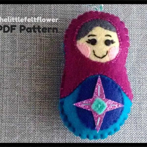 Russian Doll Pattern-Babushka Felt Pattern-Felt Christmas Ornament Pattern-Matryoshka Felt PDF Pattern-Felt Patterns-Felt Ornament Pattern