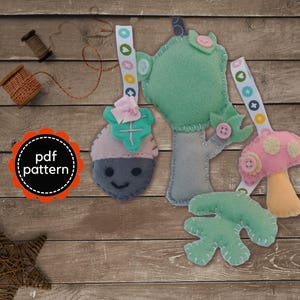 Felt Pattern-Felt-Woodland Tree-Acorn-Toadstool-Acorn Leaf Decor-Sewing Pattern Tutorial-Felt PDF Pattern-DIY Gift-Felt Woodland image 2