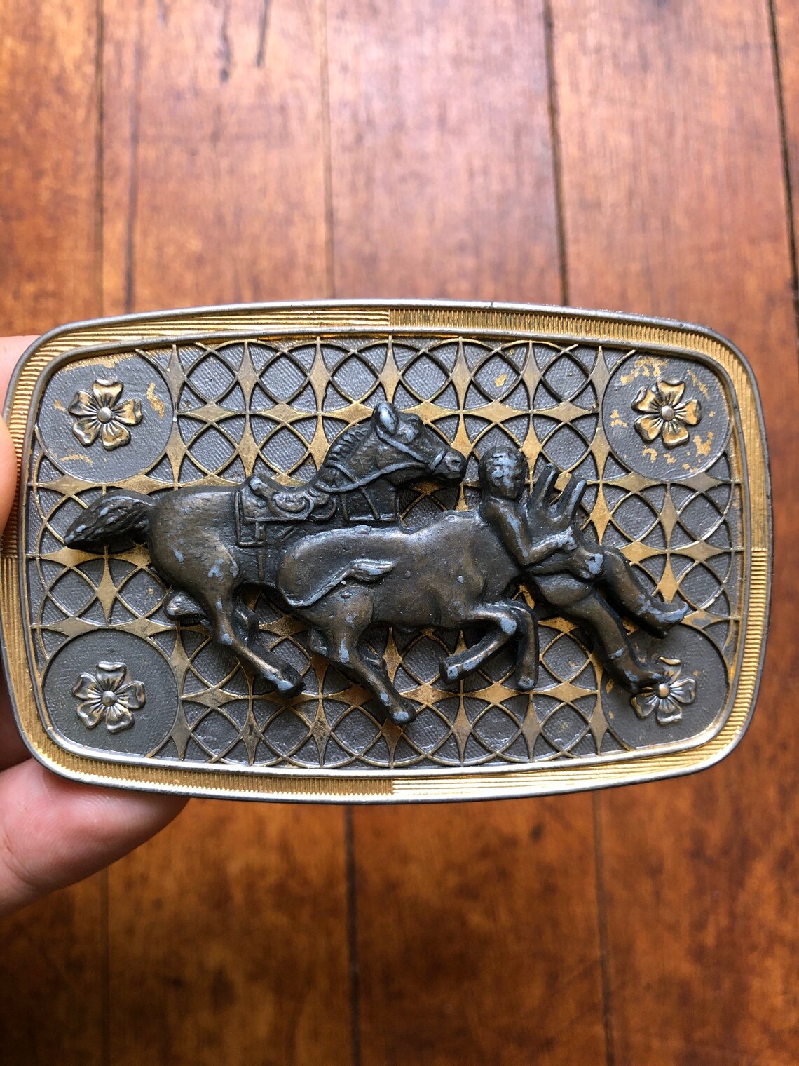 Vintage Cinturón Hebilla Cowboy Rodeo Ranchero mediados de | Etsy