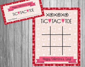 Tic Tac Toe Valentine | Instant download | Valentine's Day Card | Classmates Card | Came Gard