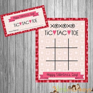 Tic Tac Toe Valentine | Instant download | Valentine's Day Card | Classmates Card | Came Gard