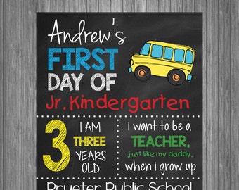 First Day of School Sign | First Day of School Chalkboard Photo Prop | Personalized Back to School Sign