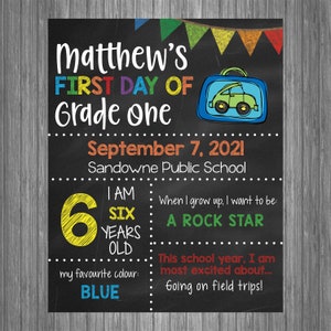 First Day of School Sign | First Day of School Chalkboard Photo Prop | Personalized Back to School Sign