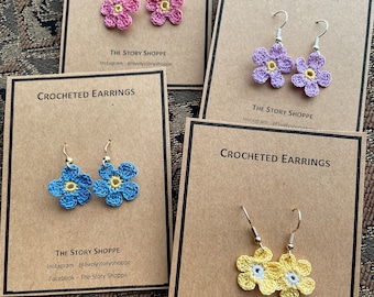 Crocheted Floral Earrings