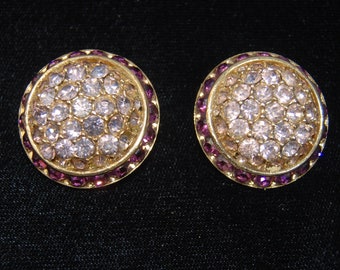 Vintage Coro rhinestone clip on earrings